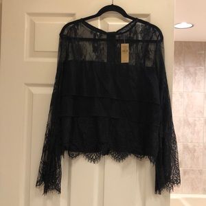 American Eagle Black Lace Top